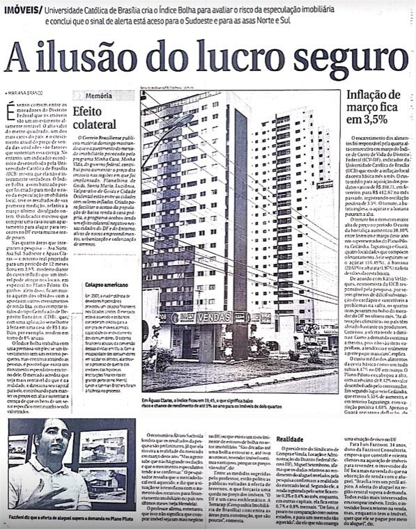 Recorte do Correio Braziliense, 2010